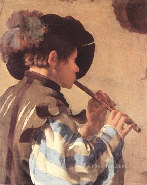  ye Painting - The Flute Player Dutch painter Hendrick ter Brugghen